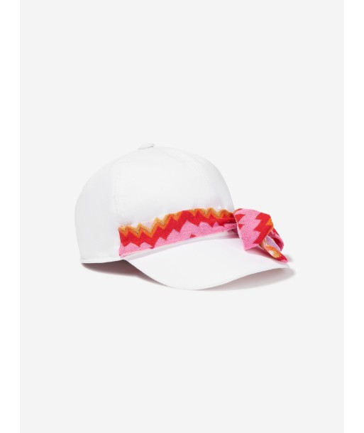 Missoni Girls Zigzag Bow Cap in White Venez acheter