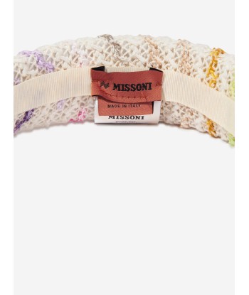 Missoni Girls Zigzag Knit Headband in Beige solde