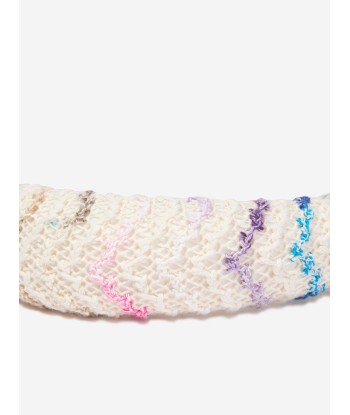 Missoni Girls Zigzag Knit Headband in Beige solde