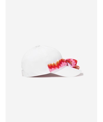 Missoni Girls Zigzag Bow Cap in White Venez acheter