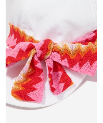 Missoni Girls Zigzag Bow Cap in White Venez acheter