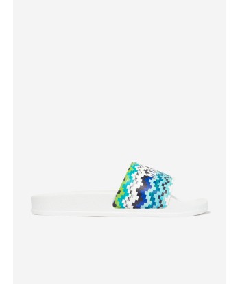 Missoni Kids Zigzag Sliders in Blue solde