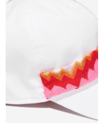 Missoni Girls Zigzag Bow Cap in White Venez acheter