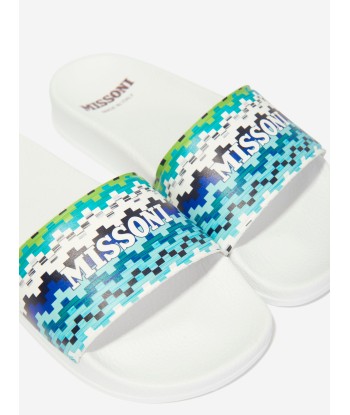 Missoni Kids Zigzag Sliders in Blue solde