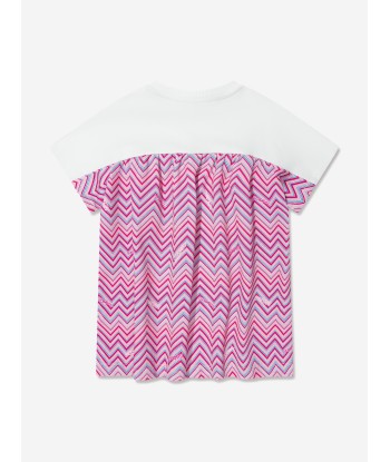 Missoni Girls Zigzag Jersey Dress in Pink en linge