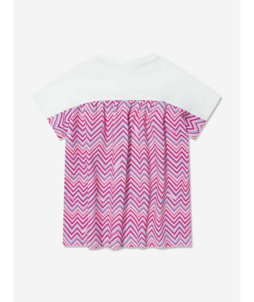 Missoni Girls Zigzag Jersey Dress in Pink en linge