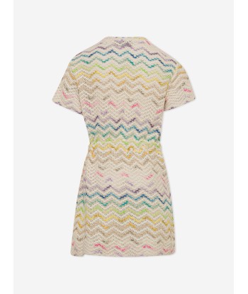 Missoni Girls Zigzag Knit Dress in Beige prix pour 