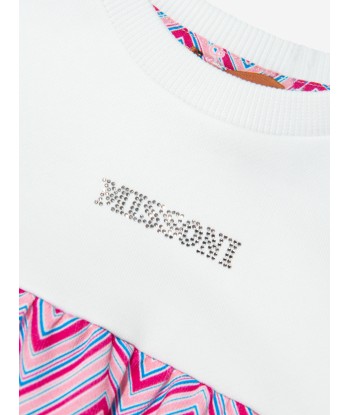 Missoni Girls Zigzag Jersey Dress in Pink en linge