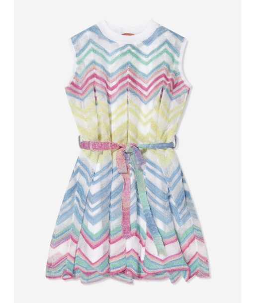 Missoni Girls Zigzag Knit Dress in Multicolour en ligne