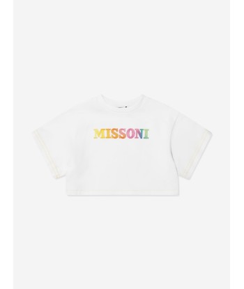 Missoni Girls Cropped Logo Sweatshirt in White hantent personnes