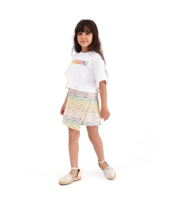 Missoni Girls Cropped Logo Sweatshirt in White hantent personnes