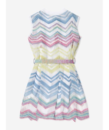 Missoni Girls Zigzag Knit Dress in Multicolour en ligne