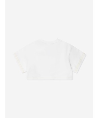 Missoni Girls Cropped Logo Sweatshirt in White hantent personnes