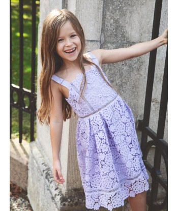 Self Portrait Girls Sleeveless Lace Dress in Purple Profitez des Offres !