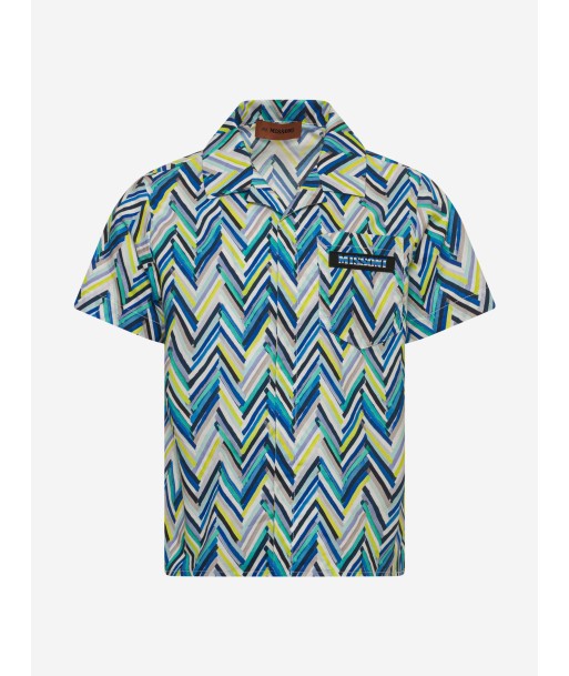 Missoni Boys Zigzag Beach Shirt in Blue Amélioration de cerveau avec