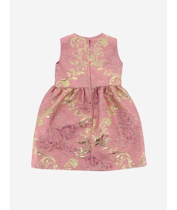 Dolce & Gabbana Girls Silk Brocade Dress in Pink Comparez et commandez 