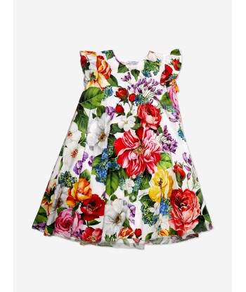 Dolce & Gabbana Girls Cotton Floral Shirt Dress in Multicolour de France