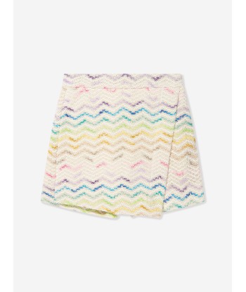 Missoni Girls Zigzag Knit Skort in Beige pas cher 