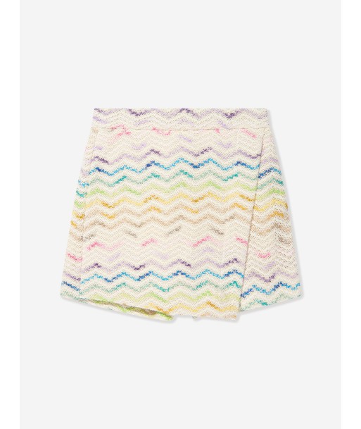 Missoni Girls Zigzag Knit Skort in Beige pas cher 