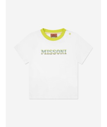 Missoni Baby Boys Logo T-Shirt in White soldes