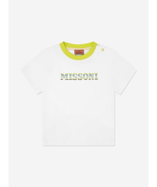 Missoni Baby Boys Logo T-Shirt in White soldes