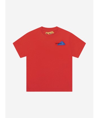 Off-White Boys Logo T-Shirt in Red les ligaments