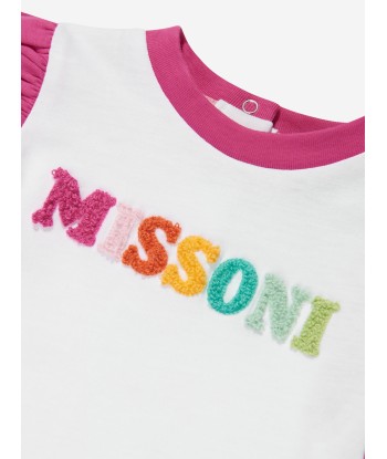 Missoni Baby Girls Logo Frill T-Shirt in White ou a consommer sur place