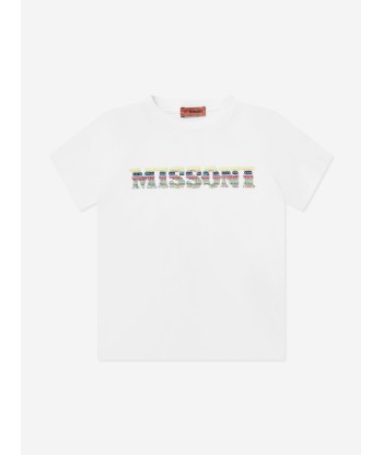 Missoni Girls Logo T-Shirt in White en ligne