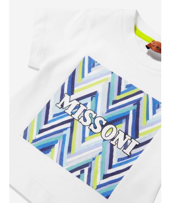 Missoni Baby Boys Zigzag Logo T-Shirt in White outlet