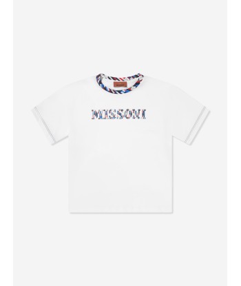 Missoni Boys Pixel Logo T-Shirt in White online