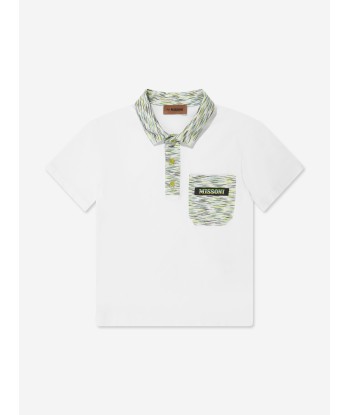 Missoni Boys Space Dye Polo Shirt in White hantent personnes