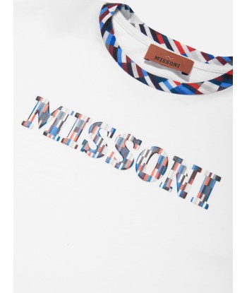 Missoni Boys Pixel Logo T-Shirt in White online