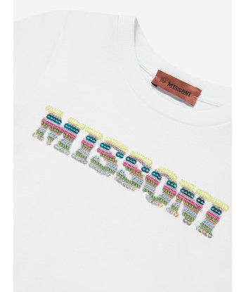 Missoni Girls Logo T-Shirt in White en ligne