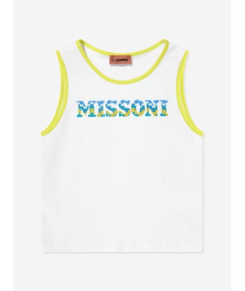 Missoni Boys Logo Sleeveless Top in White Les êtres humains sont 