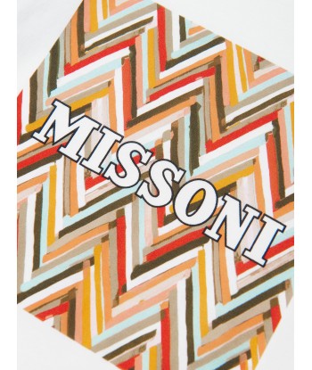 Missoni Boys Zigzag Logo T-Shirt in White Jusqu'à 80% De Réduction