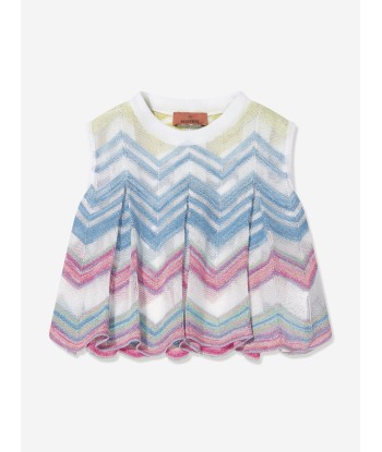 Missoni Girls Zigzag Knit Sleeveless Top in Multicolour la chaussure