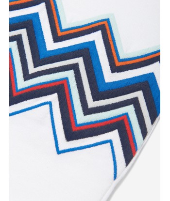 Missoni Boys Zigzag Knit Polo Shirt in White français