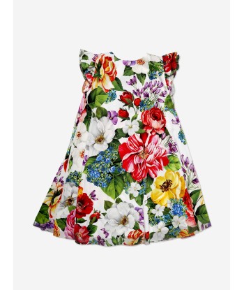 Dolce & Gabbana Girls Cotton Floral Shirt Dress in Multicolour de France