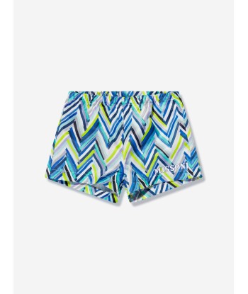 Missoni Baby Boys Zigzag Swim Shorts in Blue pas cher