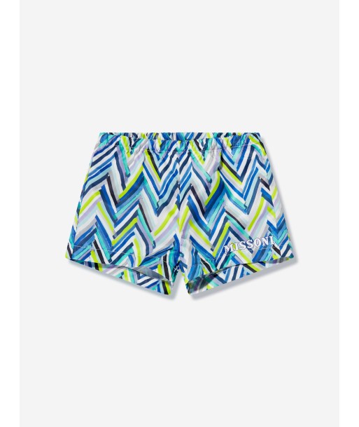 Missoni Baby Boys Zigzag Swim Shorts in Blue pas cher