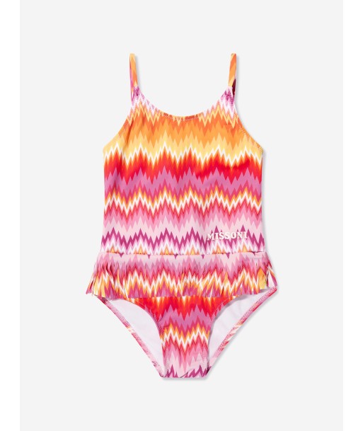 Missoni Girls Zigzag Tassel Swimsuit in Multicolour brillant des détails fins