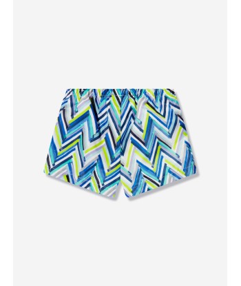 Missoni Baby Boys Zigzag Swim Shorts in Blue pas cher