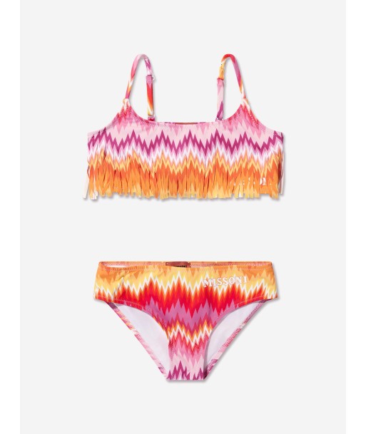 Missoni Girls Zigzag Tassel Bikini in Multicolour Pour