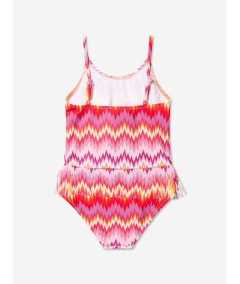 Missoni Girls Zigzag Tassel Swimsuit in Multicolour brillant des détails fins