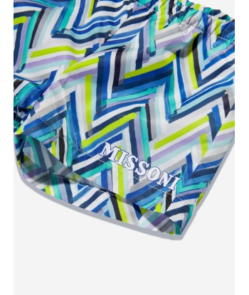 Missoni Baby Boys Zigzag Swim Shorts in Blue pas cher