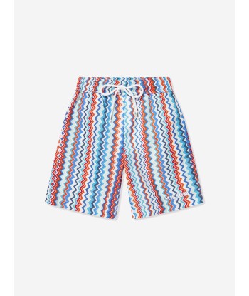 Missoni Boys Zigzag Swim Shorts in Blue d'Europe débarque