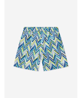 Missoni Boys Zigzag Swim Shorts in Blue À commander