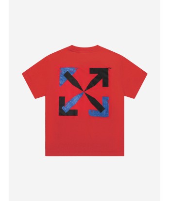 Off-White Boys Logo T-Shirt in Red les ligaments