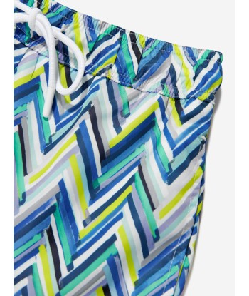 Missoni Boys Zigzag Swim Shorts in Blue À commander