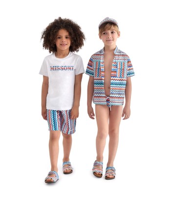 Missoni Boys Zigzag Swim Shorts in Blue d'Europe débarque